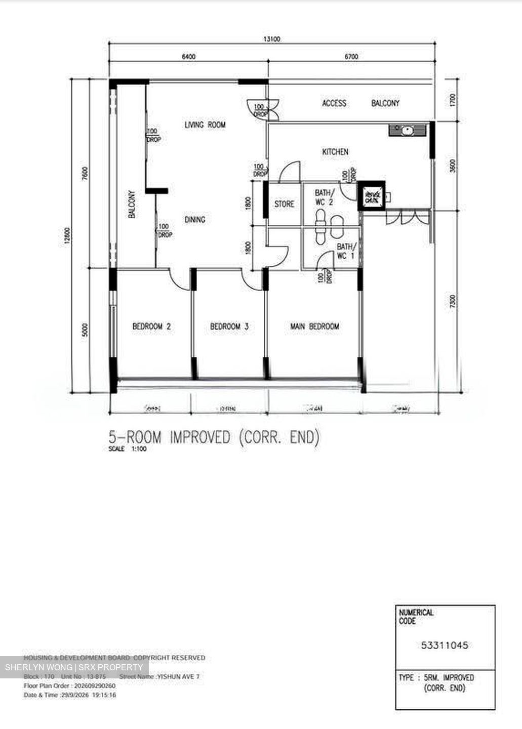 Blk 170 Yishun Avenue 7 (Yishun), HDB 5 Rooms #636167271